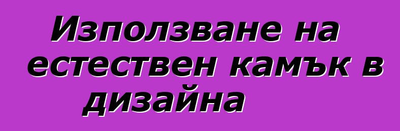 Използване на естествен камък в дизайна