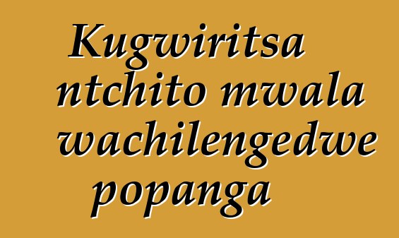 Kugwiritsa ntchito mwala wachilengedwe popanga