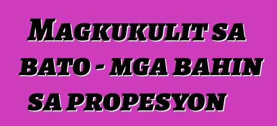 Magkukulit sa bato - mga bahin sa propesyon