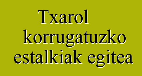 Txarol korrugatuzko estalkiak egitea