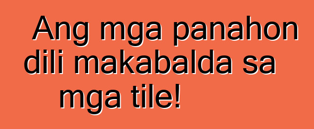 Ang mga panahon dili makabalda sa mga tile!