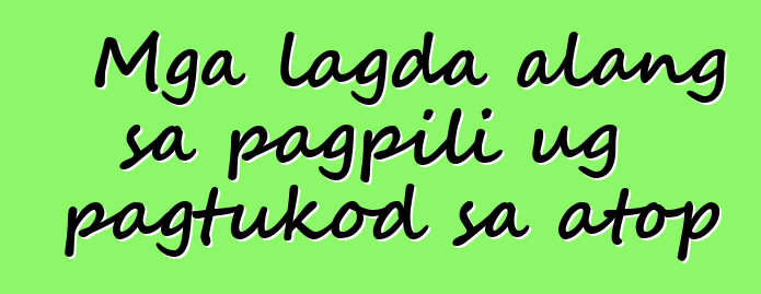 Mga lagda alang sa pagpili ug pagtukod sa atop