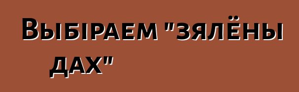 Выбіраем "зялёны дах"