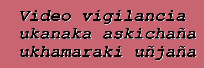 Video vigilancia ukanaka askichaña ukhamaraki uñjaña