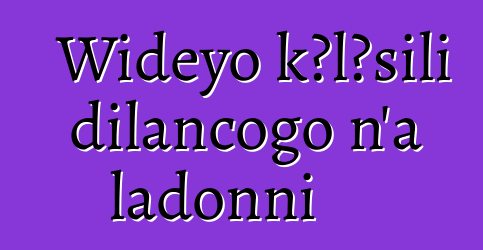 Wideyo kɔlɔsili dilancogo n’a ladonni