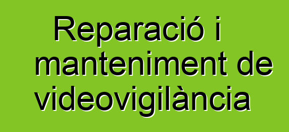 Reparació i manteniment de videovigilància