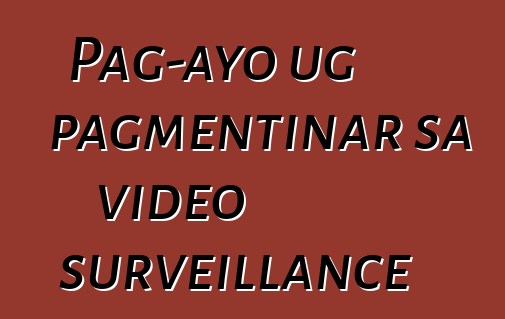 Pag-ayo ug pagmentinar sa video surveillance