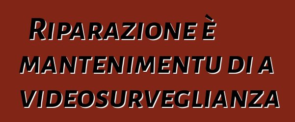 Riparazione è mantenimentu di a videosurveglianza