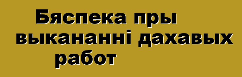 Бяспека пры выкананні дахавых работ