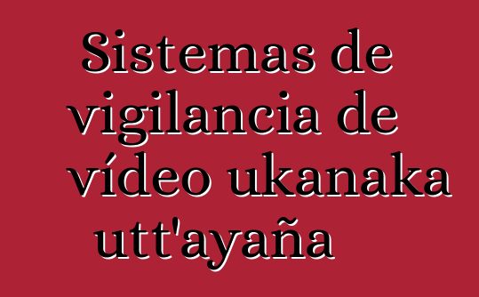 Sistemas de vigilancia de vídeo ukanaka utt’ayaña