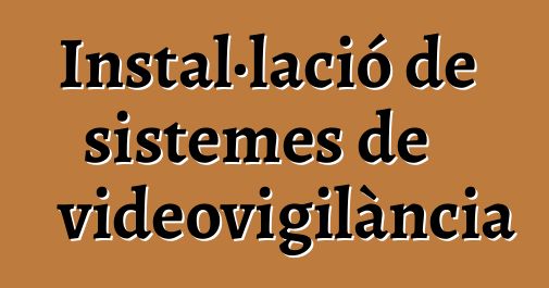 Instal·lació de sistemes de videovigilància