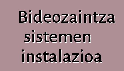 Bideozaintza sistemen instalazioa