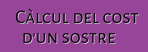 Càlcul del cost d'un sostre