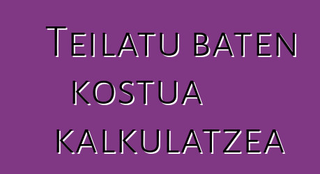 Teilatu baten kostua kalkulatzea