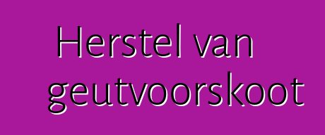 Herstel van geutvoorskoot