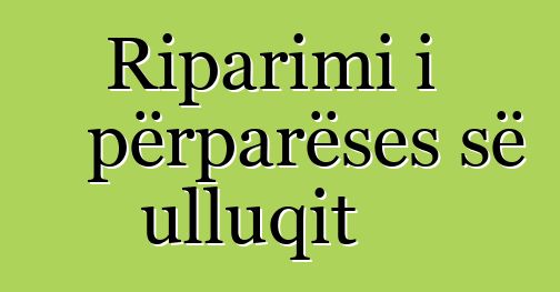 Riparimi i përparëses së ulluqit