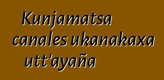 Kunjamatsa canales ukanakaxa utt’ayaña