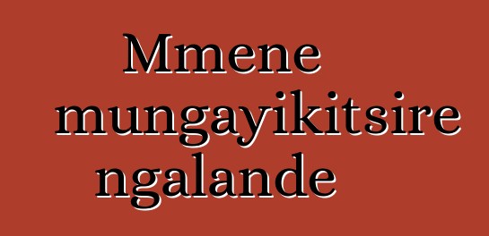 Mmene mungayikitsire ngalande