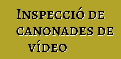 Inspecció de canonades de vídeo