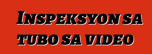 Inspeksyon sa tubo sa video