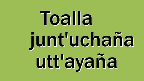 Toalla junt’uchaña utt’ayaña