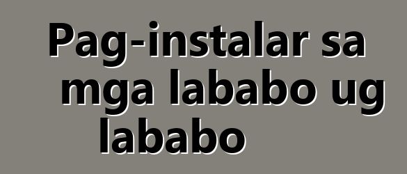 Pag-instalar sa mga lababo ug lababo