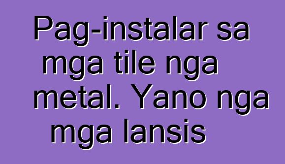 Pag-instalar sa mga tile nga metal. Yano nga mga lansis