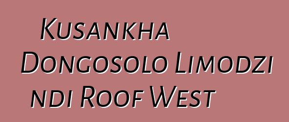 Kusankha Dongosolo Limodzi ndi Roof West