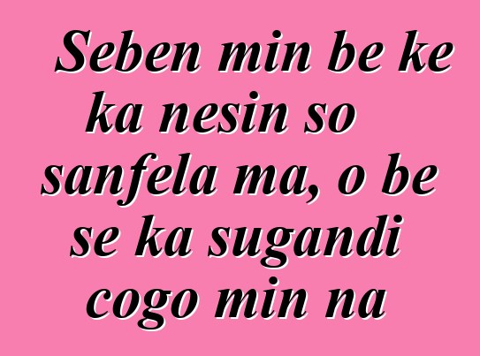 Sɛbɛn min bɛ kɛ ka ɲɛsin so sanfɛla ma, o bɛ se ka sugandi cogo min na