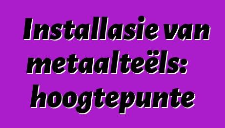 Installasie van metaalteëls: hoogtepunte