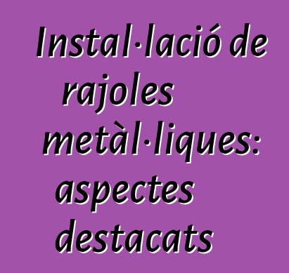 Instal·lació de rajoles metàl·liques: aspectes destacats