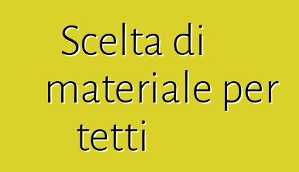 Scelta di materiale per tetti