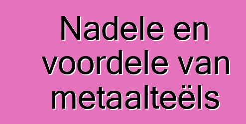 Nadele en voordele van metaalteëls