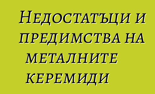 Недостатъци и предимства на металните керемиди