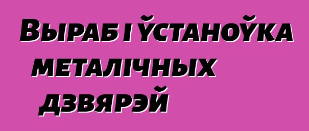 Выраб і ўстаноўка металічных дзвярэй