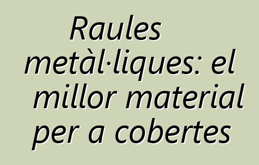 Raules metàl·liques: el millor material per a cobertes