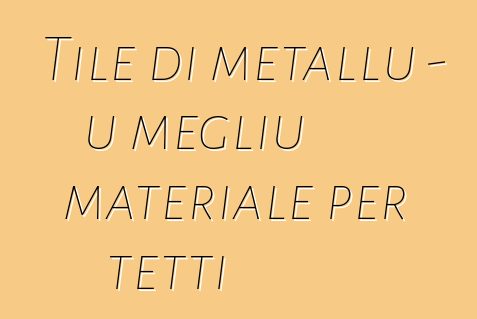 Tile di metallu - u megliu materiale per tetti