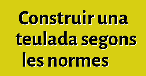 Construir una teulada segons les normes