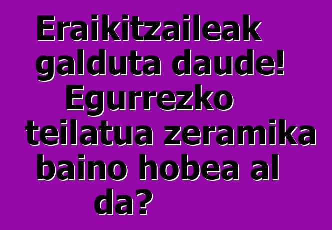 Eraikitzaileak galduta daude! Egurrezko teilatua zeramika baino hobea al da?