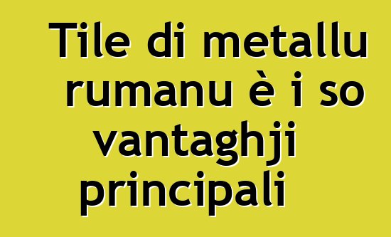 Tile di metallu rumanu è i so vantaghji principali