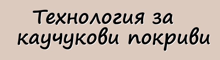 Технология за каучукови покриви