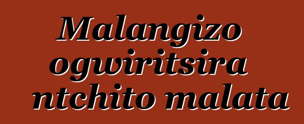 Malangizo ogwiritsira ntchito malata