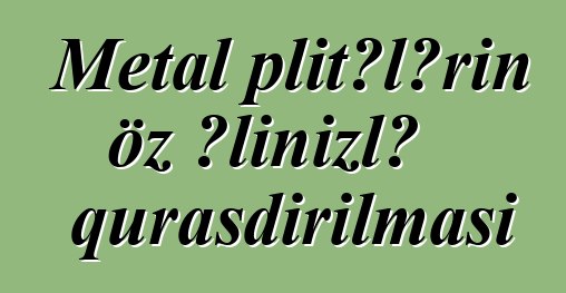 Metal plitələrin öz əlinizlə quraşdırılması