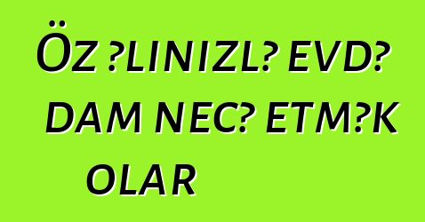 Öz əlinizlə evdə dam necə etmək olar