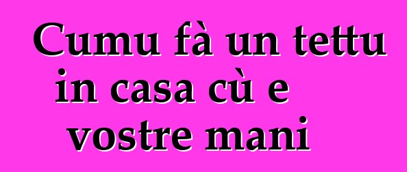 Cumu fà un tettu in casa cù e vostre mani