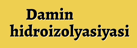 Damın hidroizolyasiyası