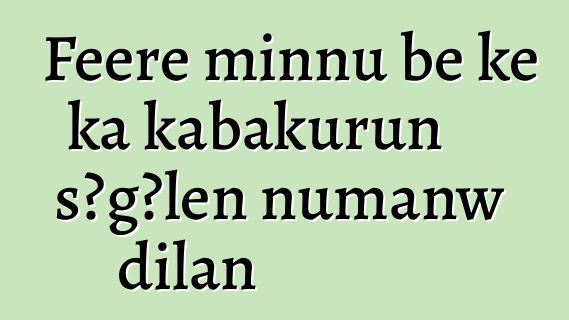 Fɛɛrɛ minnu bɛ kɛ ka kabakurun sɔgɔlen ɲumanw dilan