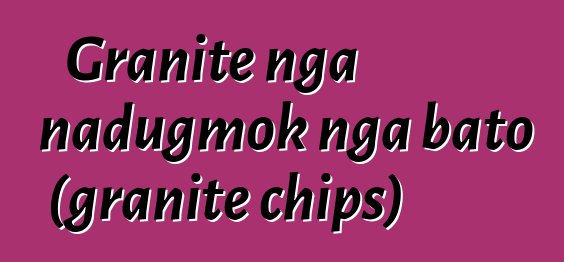 Granite nga nadugmok nga bato (granite chips)