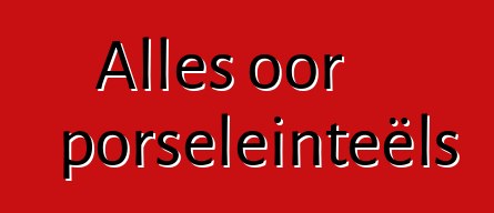 Alles oor porseleinteëls