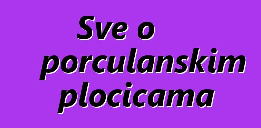 Sve o porculanskim pločicama